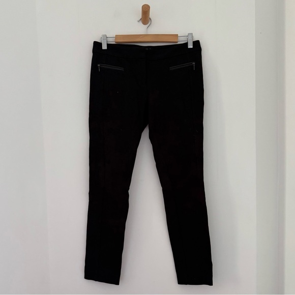 Paige black Los Feliz slim pants with leather trim - size 28 - Picture 5 of 8